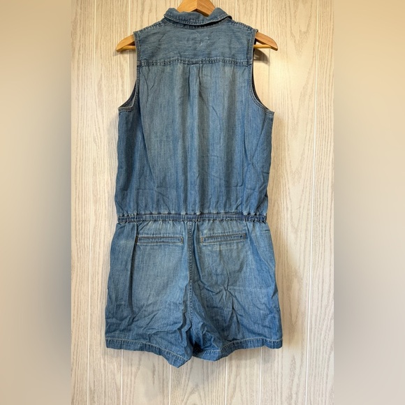 LRL Ralph Lauren Blue Demin Romper Jumper Jumpsuit Shorts Sleeveless Size 14 EUC - Picture 4 of 4